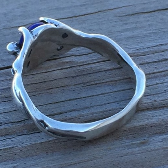 GODDESS Ring .925 Sterling Silver w/ Lapis Lazuli - Picture 4 of 11